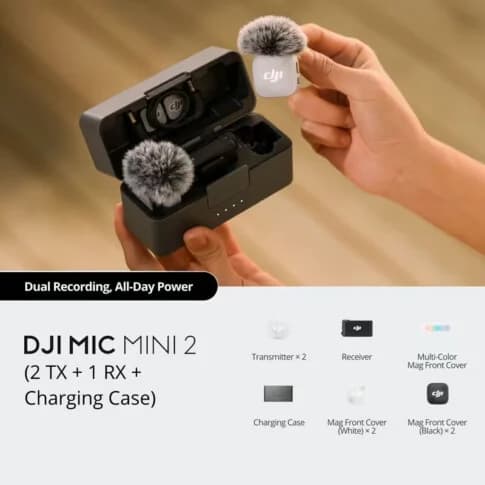 DJI Mic Mini 2 (2 TX + 1 RX + Charging Case) 2026 Edition Combo Kit